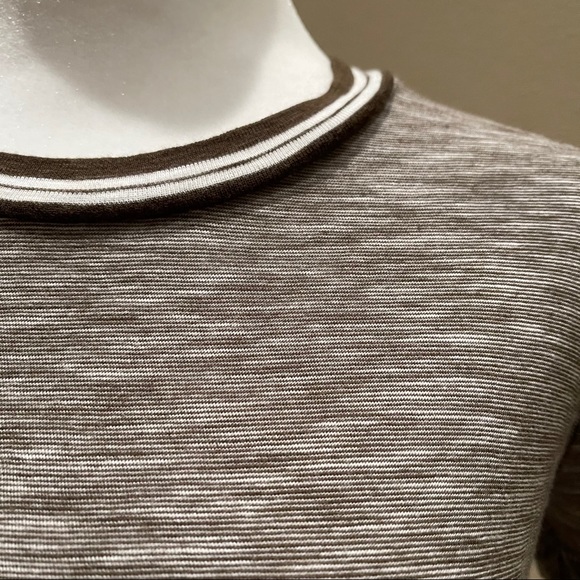 Madewell Gray/Olive Whisper Cotton Ringer Tee - Picture 3 of 13